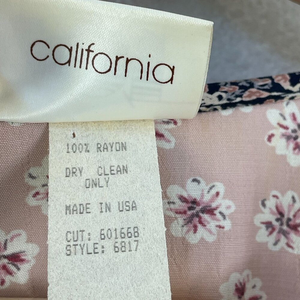 Vintage Zoe California Womens Small Pink Floral Maxi Dress Cottagecore Prairie - Picture 5 of 10